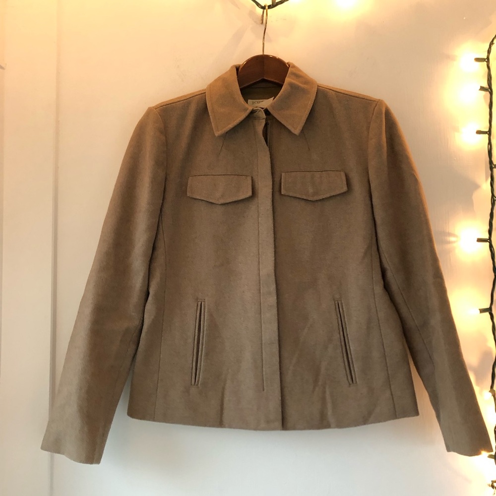 Vguc- Petite Sand/ Khaki Wool Jacket